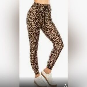 Always Polyester Blend Animal Print Elastic Waist and Cuff Joggers XL EUC